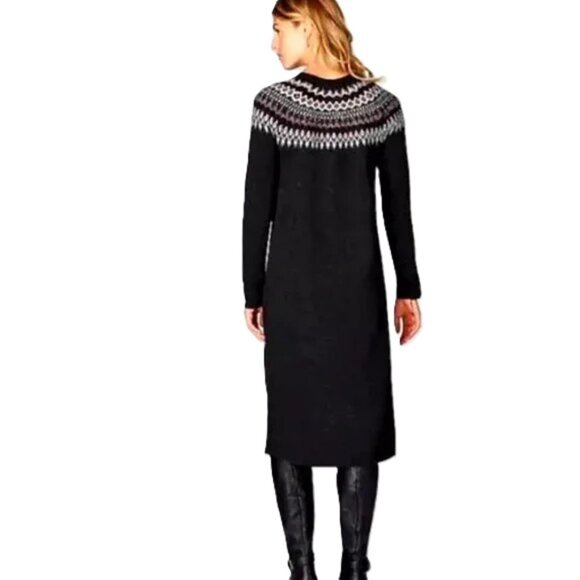J. Jill Fair Isle Nordic Long Sleeve Knit Midi Sweater Dress - Picture 8 of 8